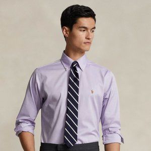 RALPH LAUREN Classic Fit Light Purple 100% Cotton Oxford Shirt Size 17 (34-35)
